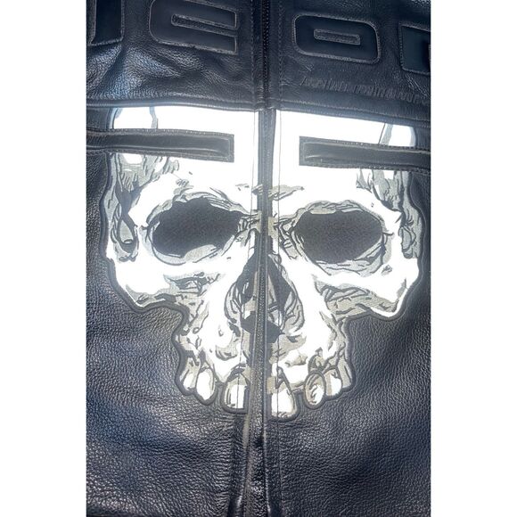 ICON Skull Leather Biker Jacket breathable remove able armour padding. Men’s XL - Picture 6 of 16
